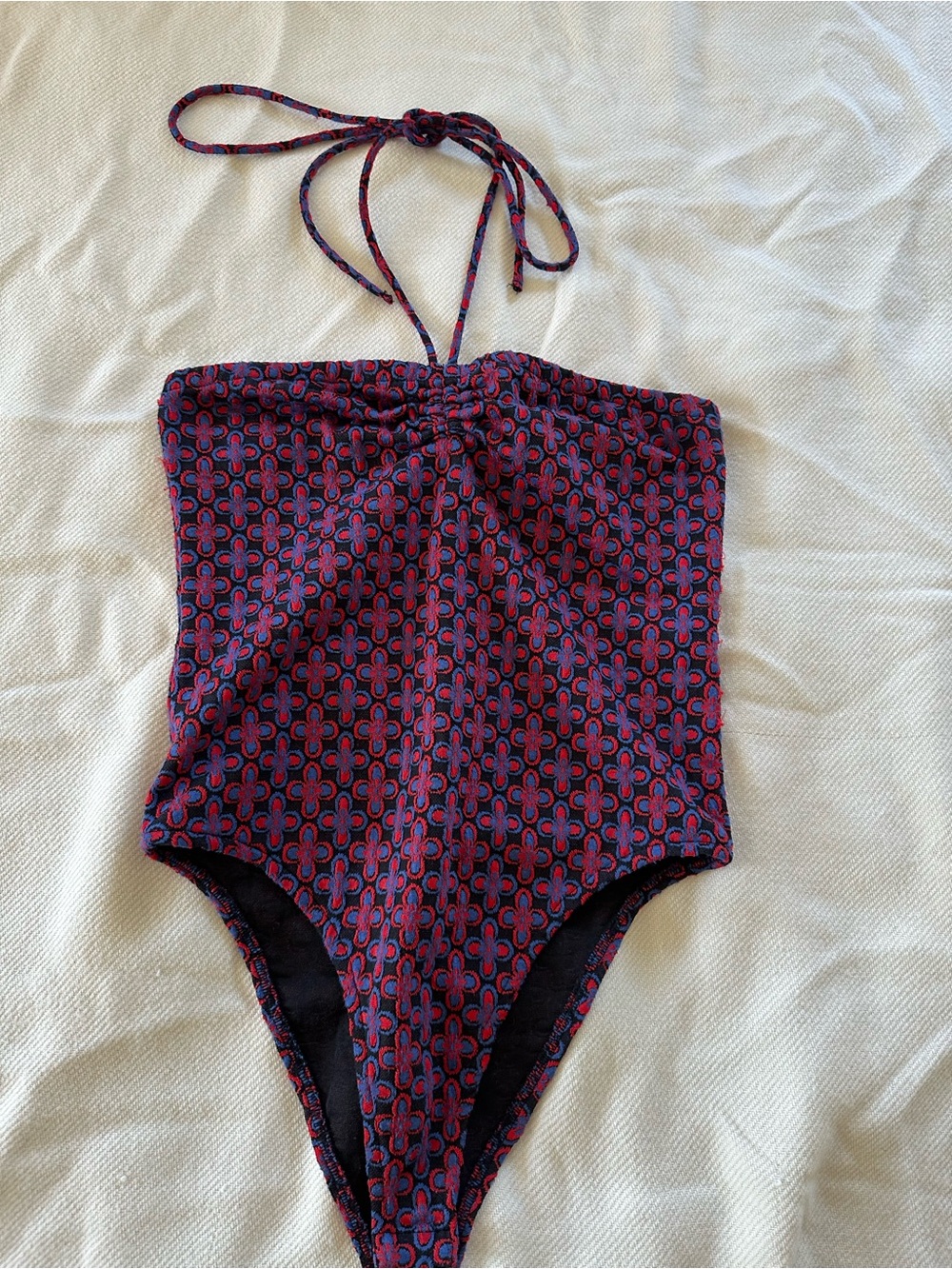 Forever 21 Navy and Pink Geo Print Girls' One-Piece Swimsuit